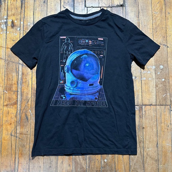 Old Navy Other - Old Navy T Shirt Boys XL‎ Black Short Sleeve Need My Space Crew Neck Graphic Tee